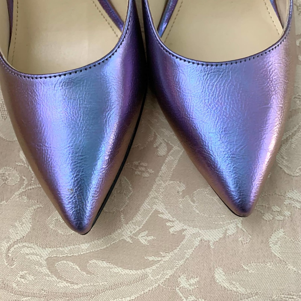 NEW Nine West Trendz 3 Pointy Toe Pumps in Purple Iridescent 7 - Picture 4 of 12